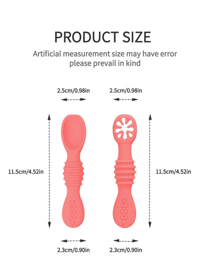 Baby Silicone Training Spoon Set