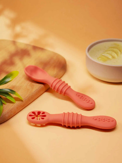 Baby Silicone Training Spoon Set