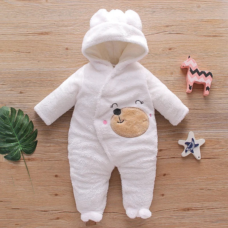 Plush Baby Hooded Romper