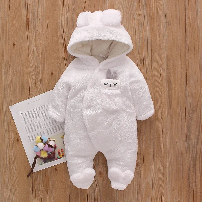 Plush Baby Hooded Romper