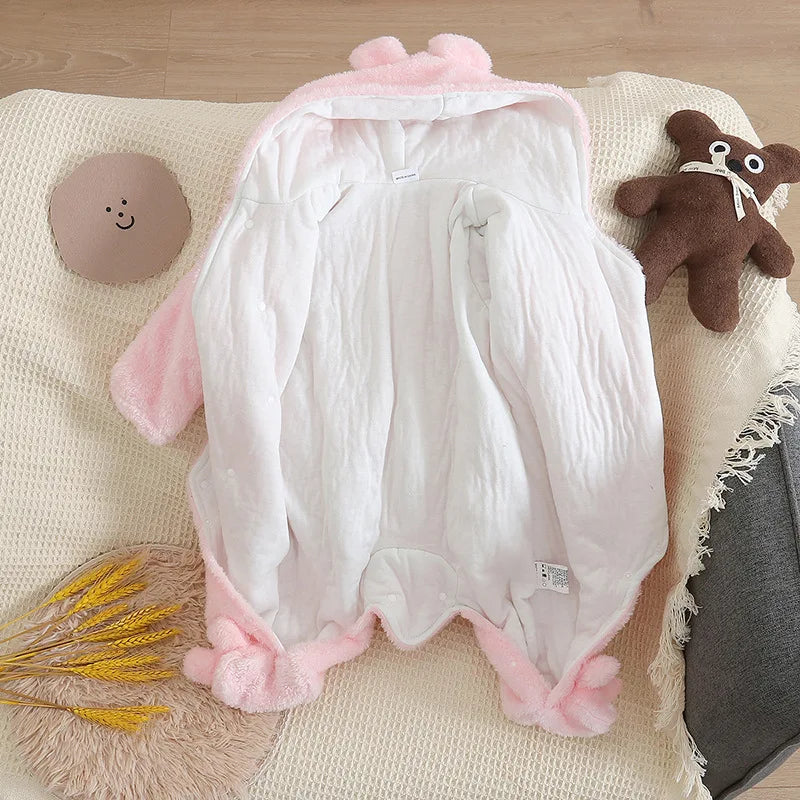 Plush Baby Hooded Romper