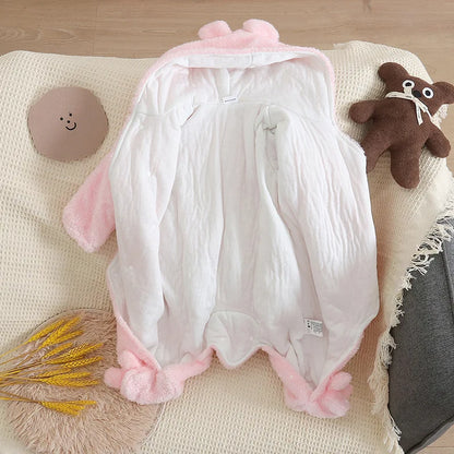 Plush Baby Hooded Romper
