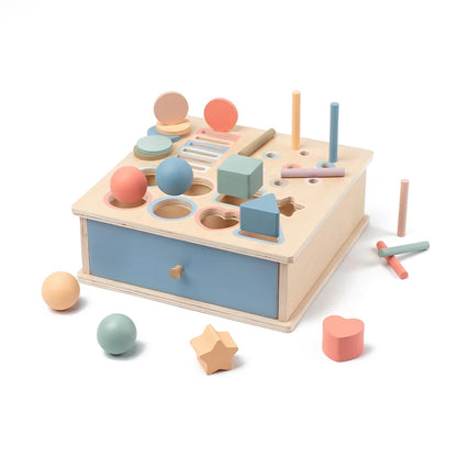 Wooden Shape Sorting & Fine Motor Box Toy