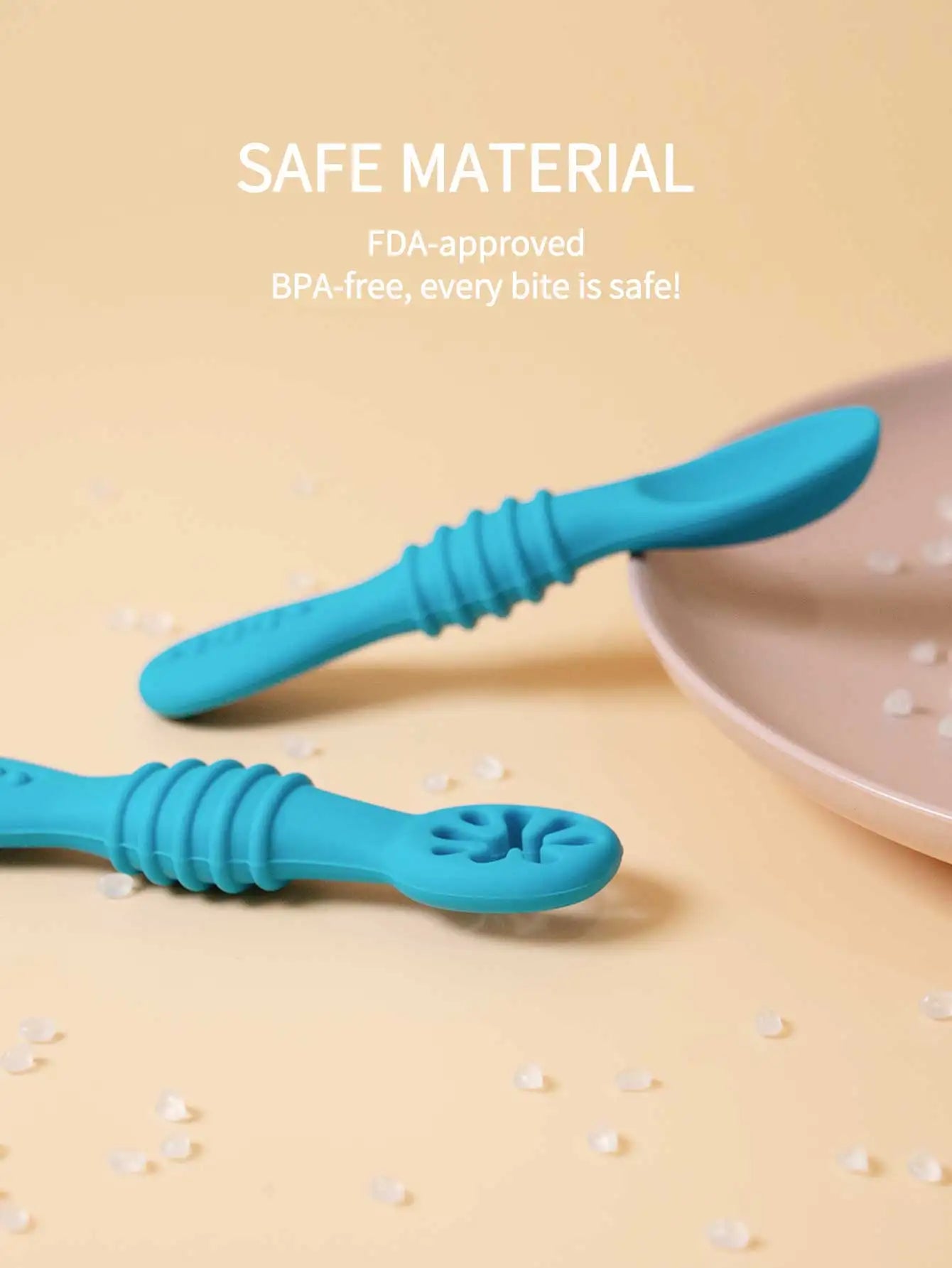 Baby Silicone Training Spoon Set