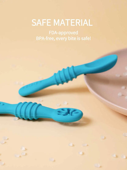 Baby Silicone Training Spoon Set