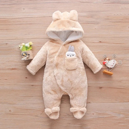 Plush Baby Hooded Romper