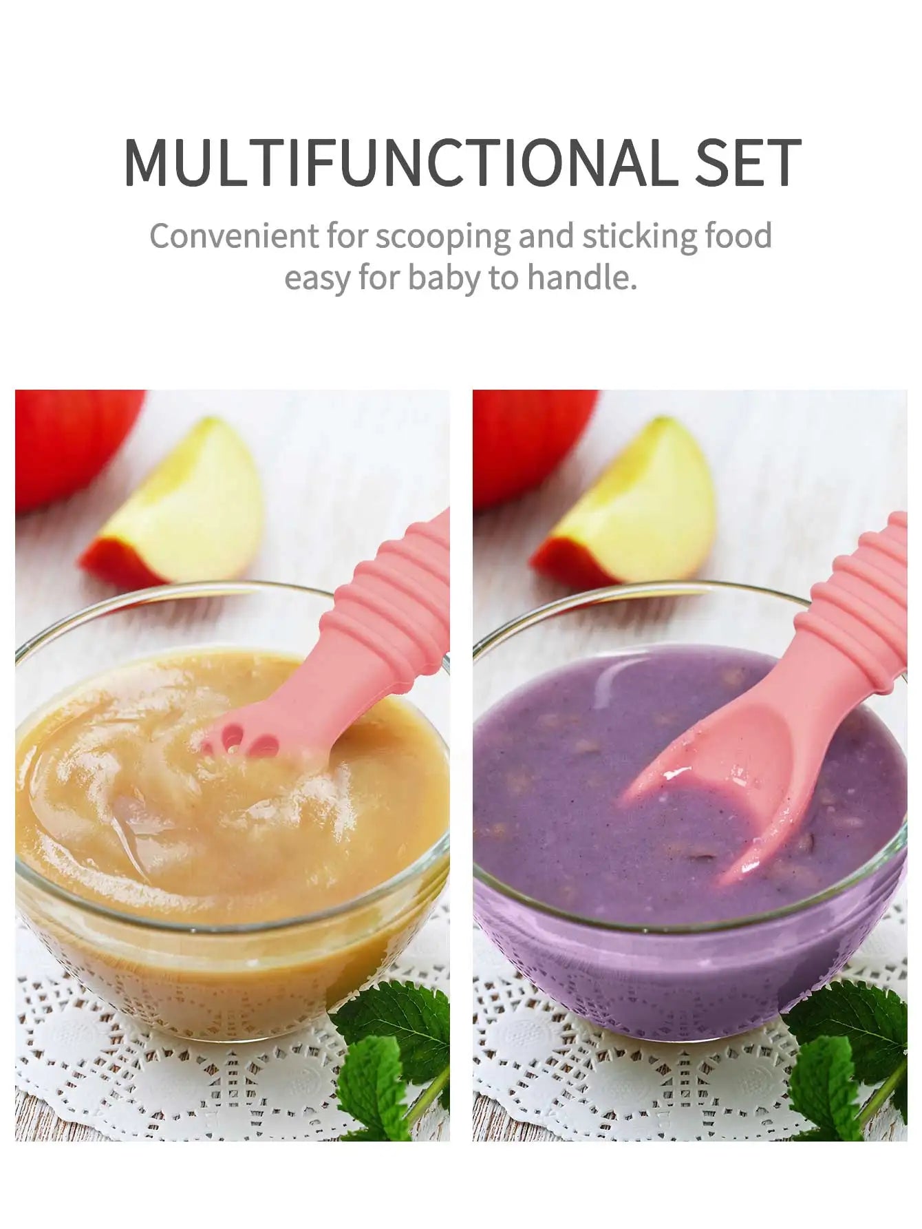 Baby Silicone Training Spoon Set