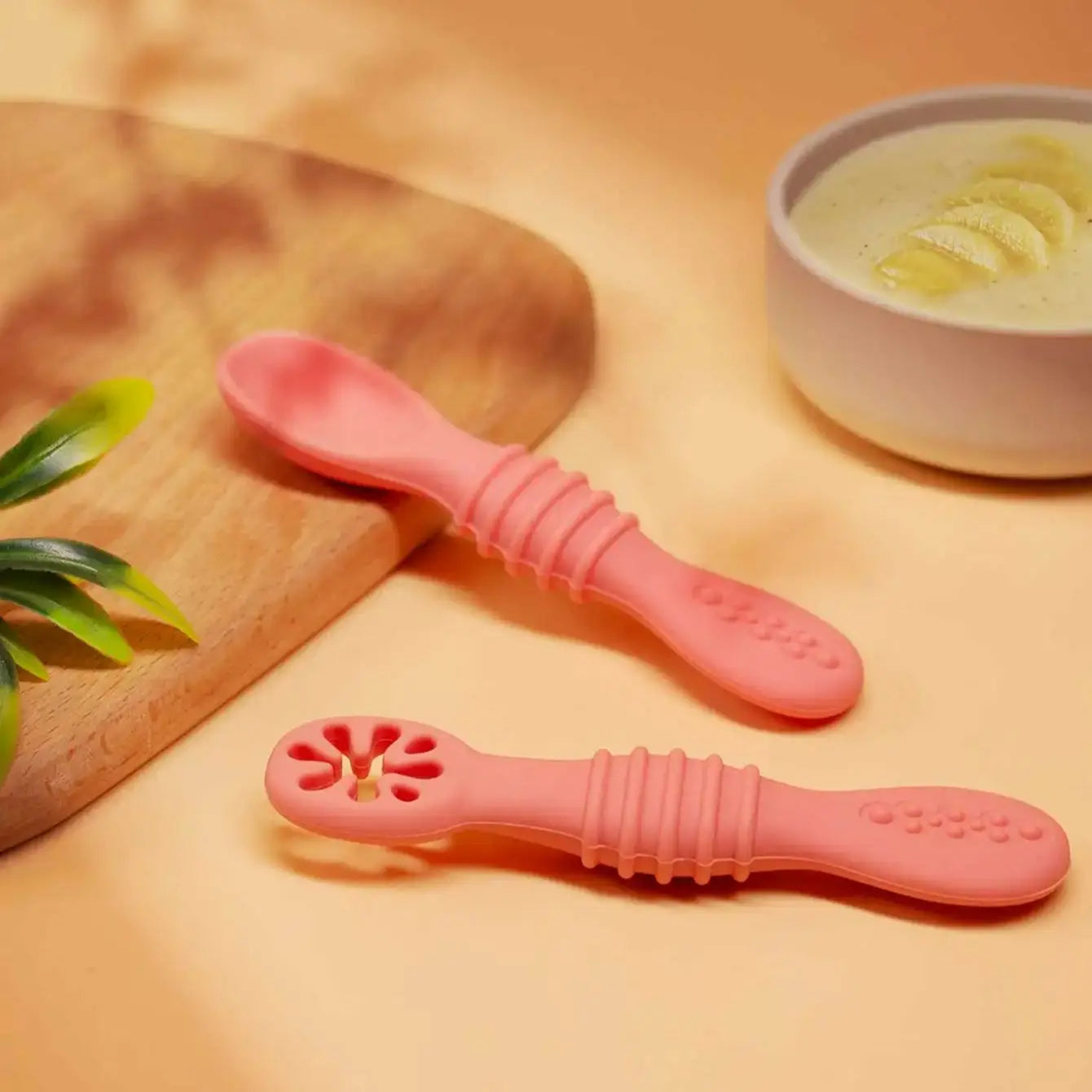 Baby Silicone Training Spoon Set