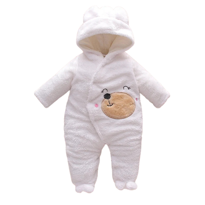 Plush Baby Hooded Romper